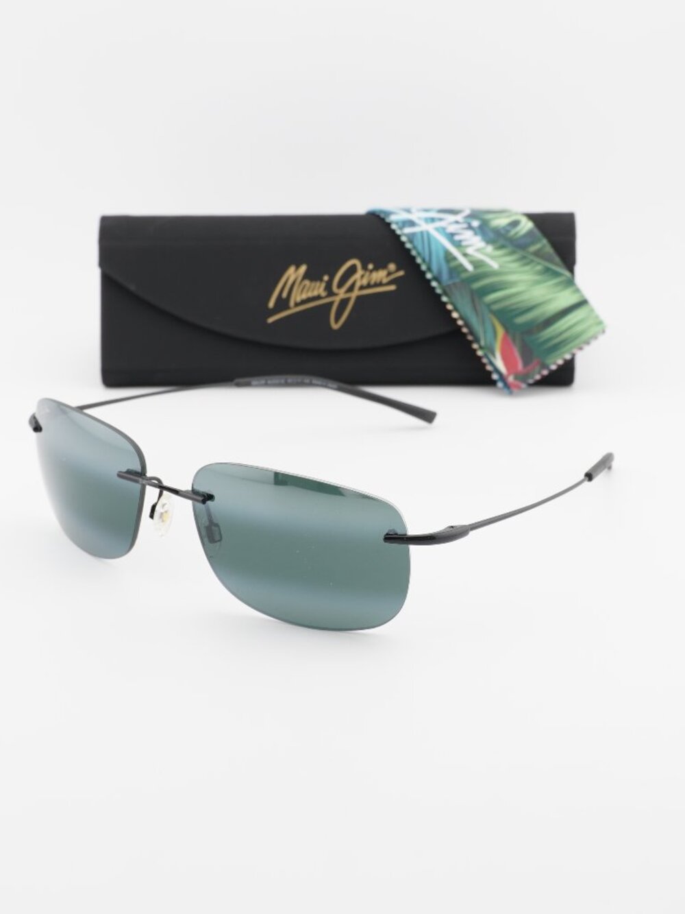 Maui Jim Nanea 332 02 Rectangle Sunglasses – Black / Grey Mirror